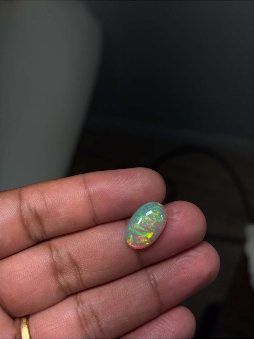 5.3 Ct Natural Ethiopian Welo Opal Oval Cabochon Loose Gemstone 17.6x11.3mm